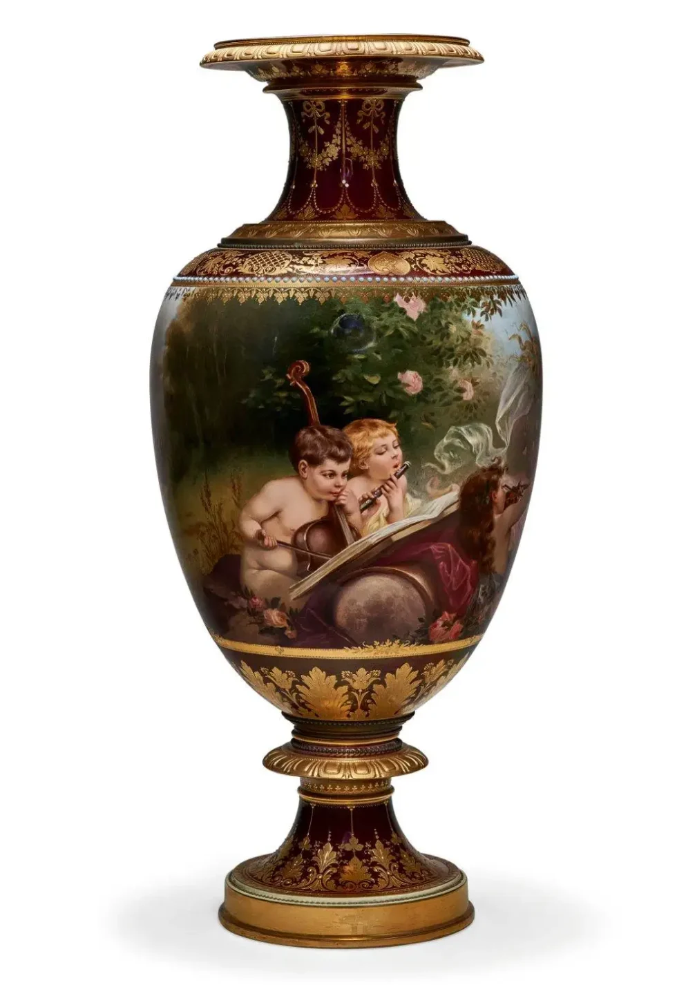 An Exceptional Berlin KPM Iridescent Jeweled Porcelain Vase "The Spring Dance" - Image 8