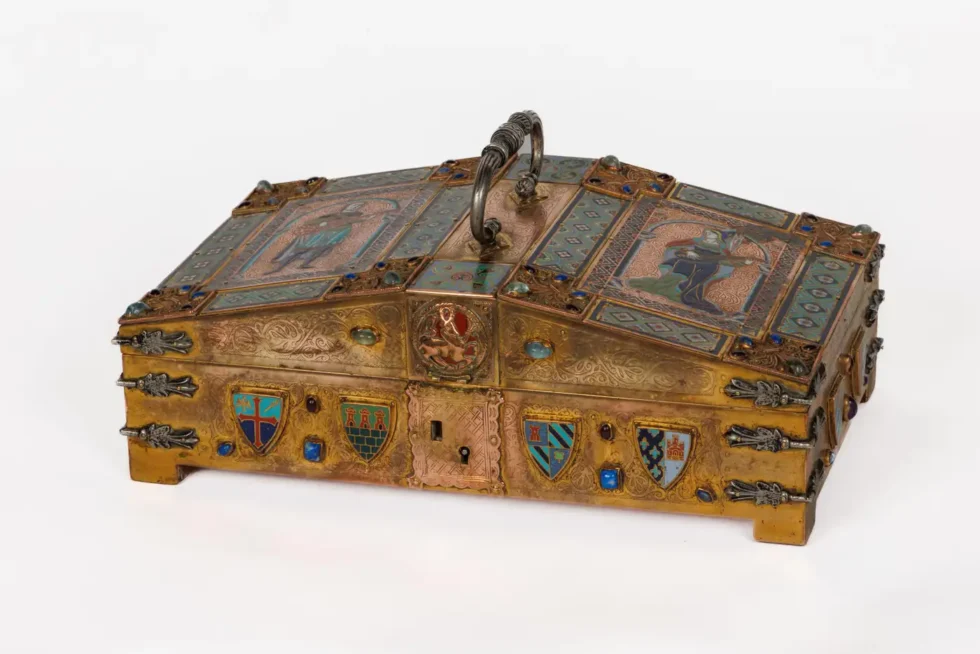 An Exceptional American Caldwell "Renaissance Style" Bronze and Enamel Humidor - Image 20