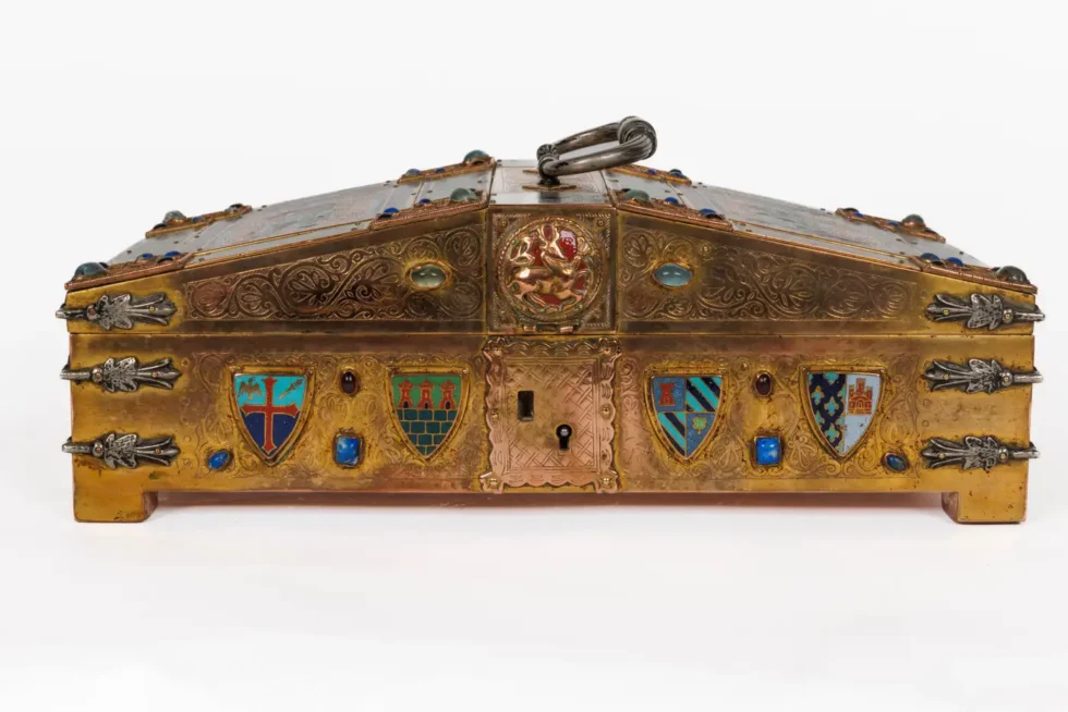 An Exceptional American Caldwell "Renaissance Style" Bronze and Enamel Humidor - Image 16
