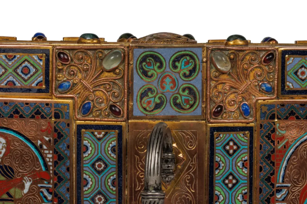 An Exceptional American Caldwell "Renaissance Style" Bronze and Enamel Humidor - Image 8