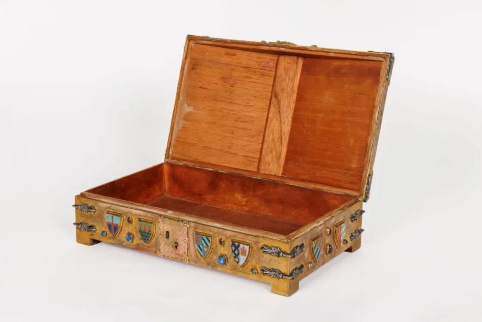 An Exceptional American Caldwell "Renaissance Style" Bronze and Enamel Humidor - Image 2