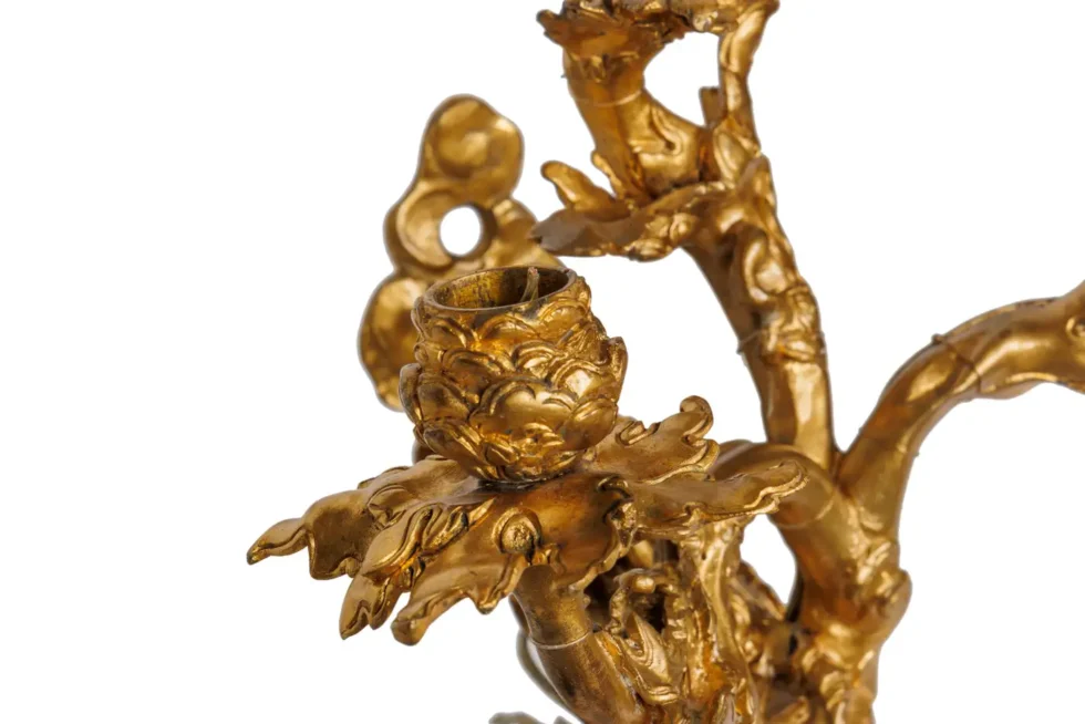 A Pair of French Japonisme Three-Light Dragon Bronze Wall Appliques, Lievre - Image 8