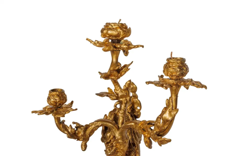 A Pair of French Japonisme Three-Light Dragon Bronze Wall Appliques, Lievre - Image 6