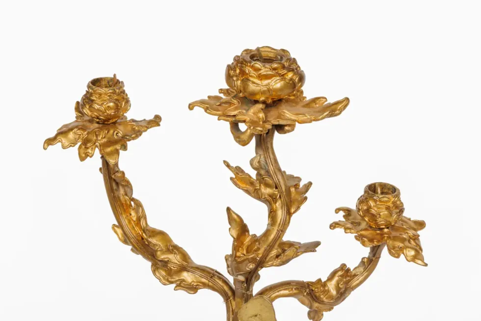 A Pair of French Japonisme Three-Light Dragon Bronze Wall Appliques, Lievre - Image 3