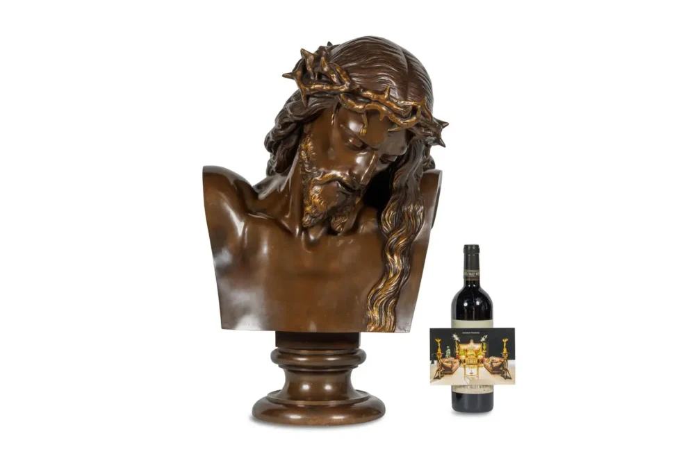 A Monumental Patinated Bronze Bust of Jesus Christ by Clesinger and Barbedienne - Image 13