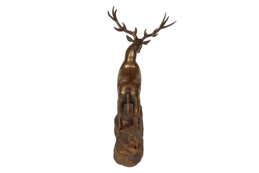 An Exceptional Life-Size Middle Eastern Gold-Inlaid Steel Deer Sculpture - Image 16