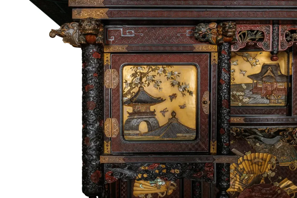 An Imperial Japanese Meiji Shibayama Tea Cabinet by The Tokugawa Samurai Clan - Image 19