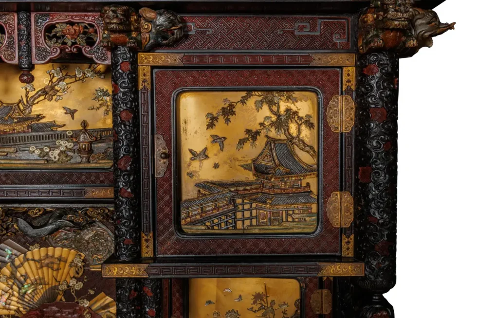 An Imperial Japanese Meiji Shibayama Tea Cabinet by The Tokugawa Samurai Clan - Image 17