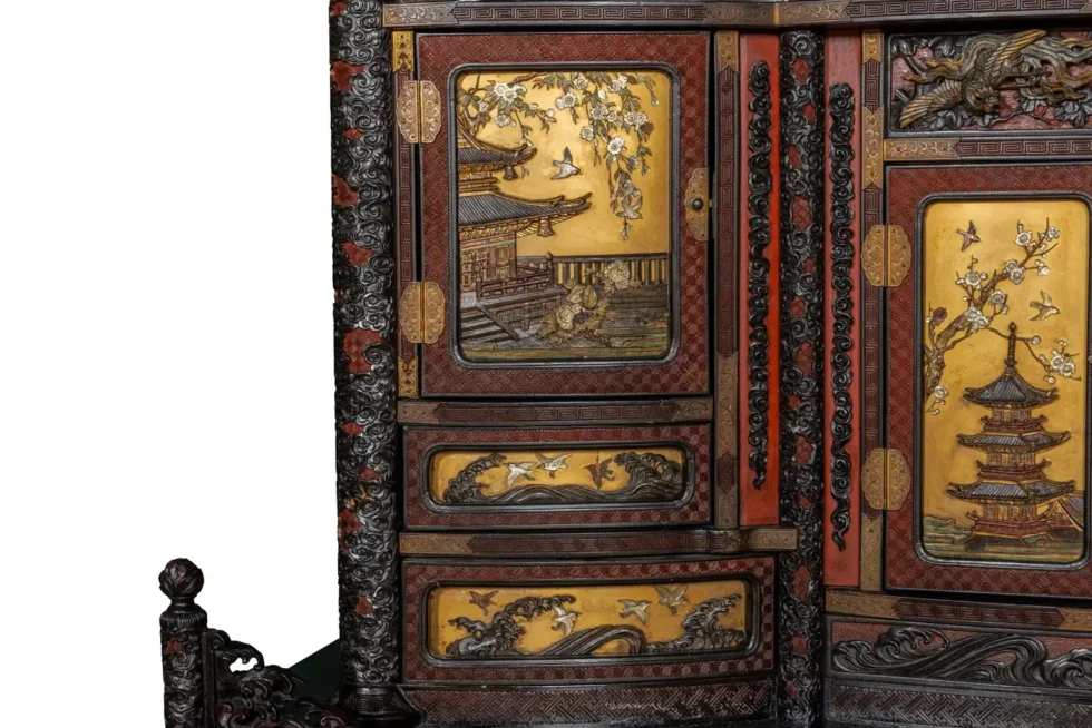 An Imperial Japanese Meiji Shibayama Tea Cabinet by The Tokugawa Samurai Clan - Image 8