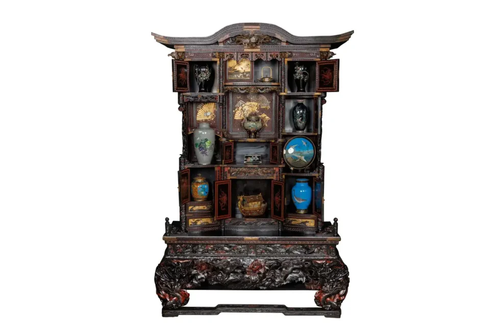 An Imperial Japanese Meiji Shibayama Tea Cabinet by The Tokugawa Samurai Clan - Image 2