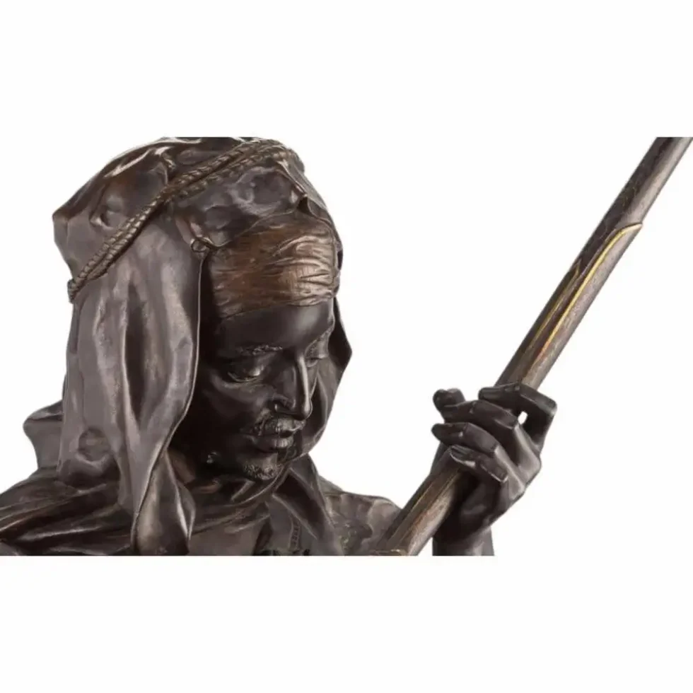 Emile-Edmond Peynot "Albaya' El Tunsi" The Tunisian Merchant Bronze, 1883 - Image 14