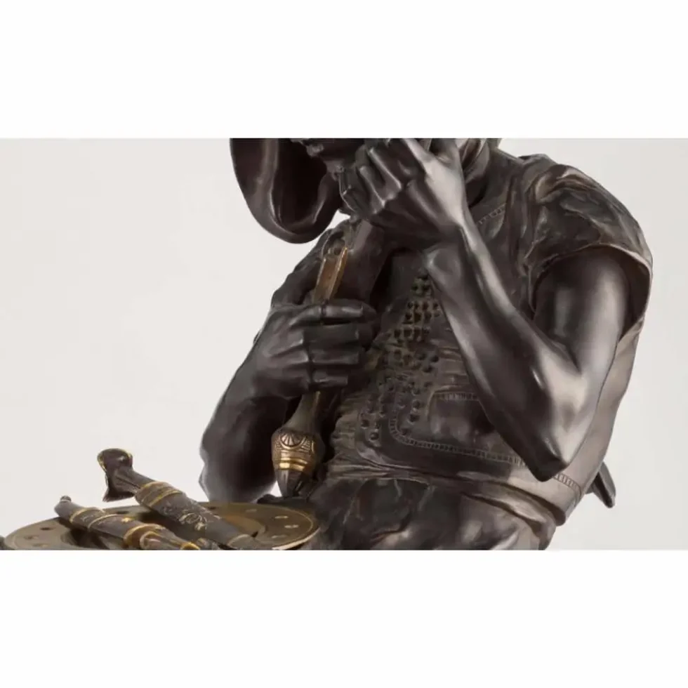 Emile-Edmond Peynot "Albaya' El Tunsi" The Tunisian Merchant Bronze, 1883 - Image 8