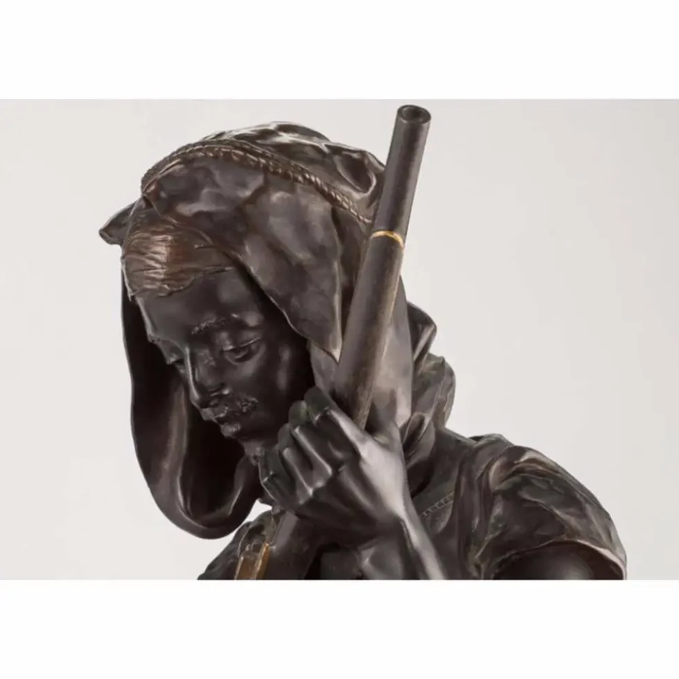 Emile-Edmond Peynot "Albaya' El Tunsi" The Tunisian Merchant Bronze, 1883 - Image 7