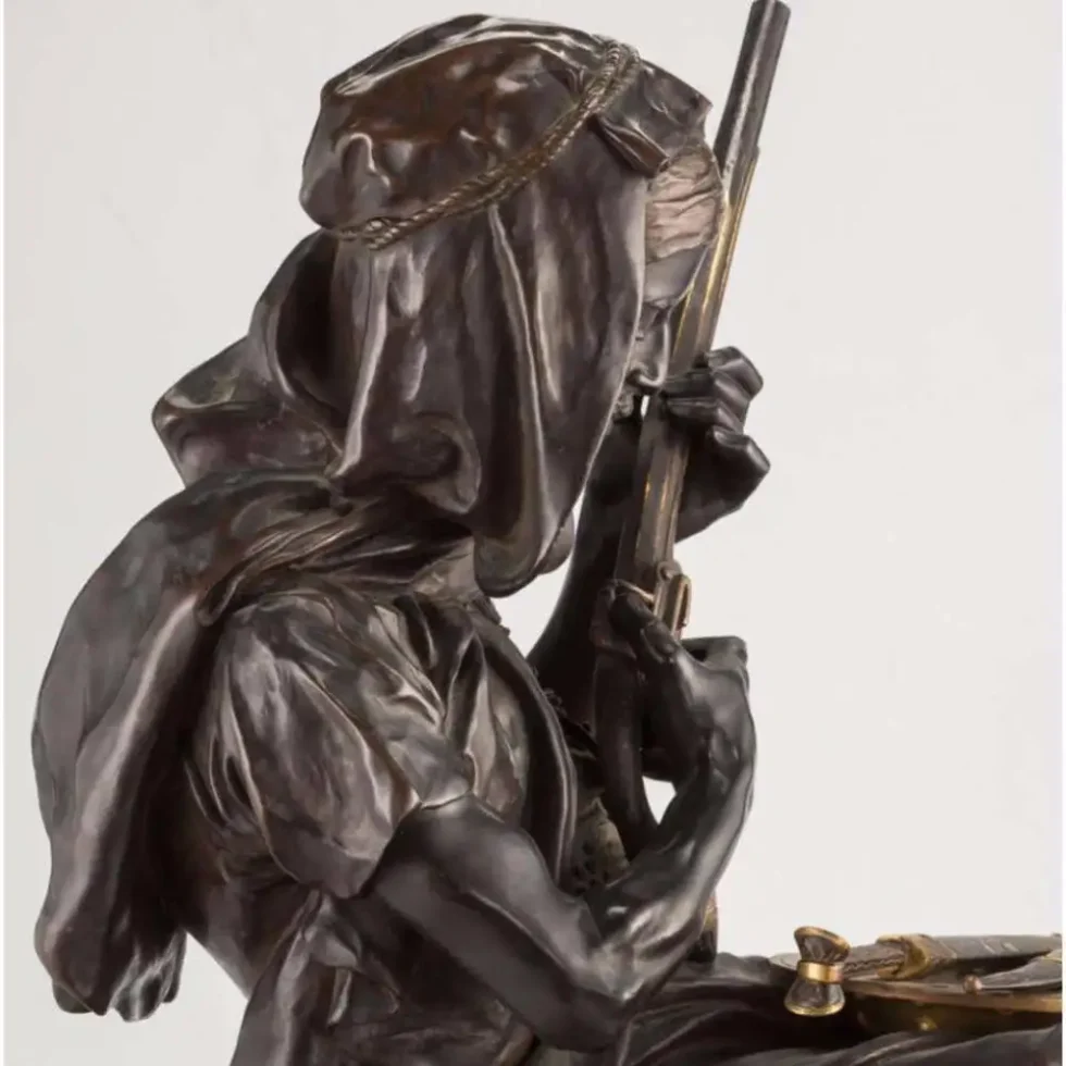 Emile-Edmond Peynot "Albaya' El Tunsi" The Tunisian Merchant Bronze, 1883 - Image 6