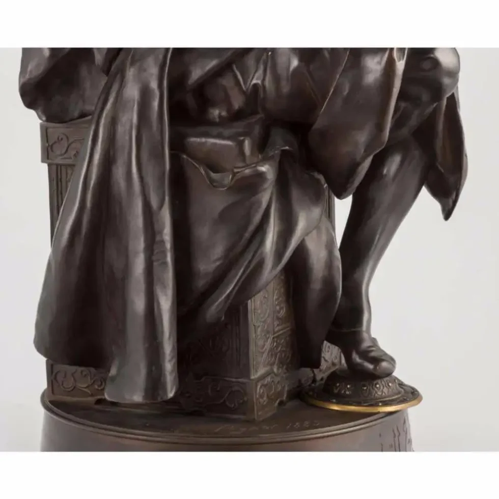 Emile-Edmond Peynot "Albaya' El Tunsi" The Tunisian Merchant Bronze, 1883 - Image 5