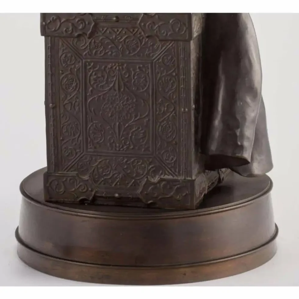 Emile-Edmond Peynot "Albaya' El Tunsi" The Tunisian Merchant Bronze, 1883 - Image 4