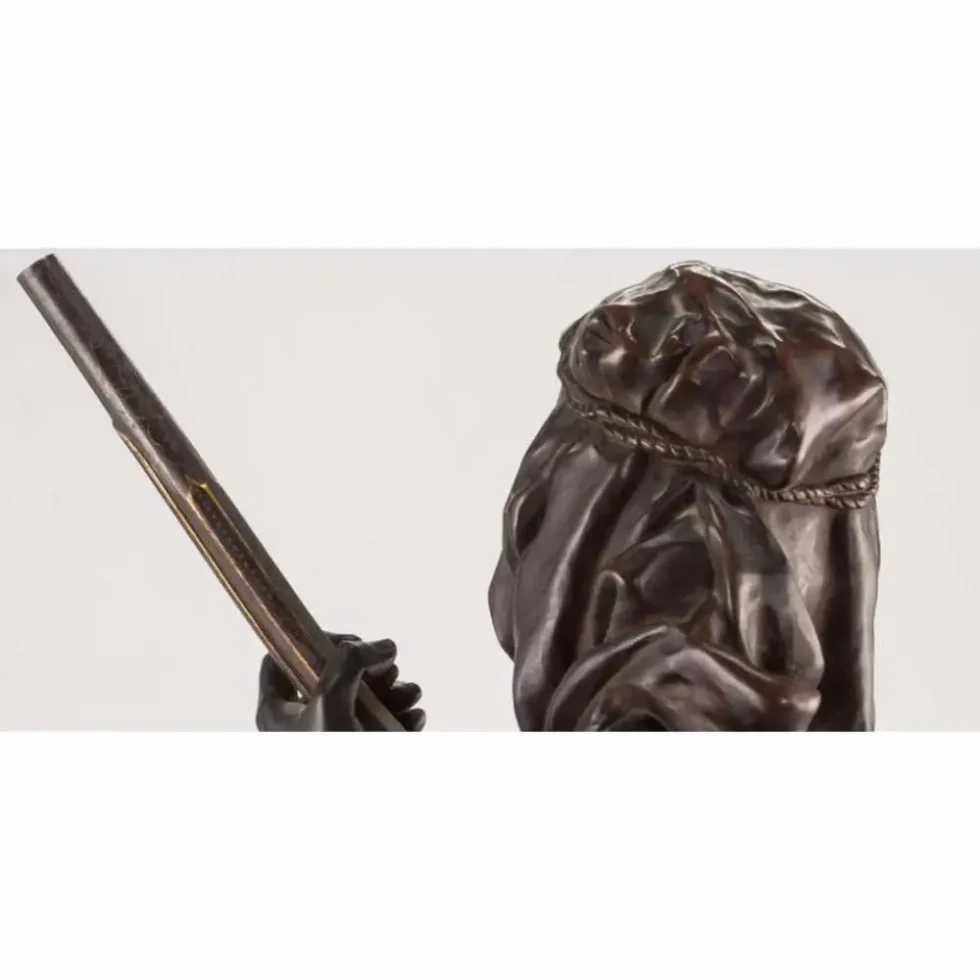 Emile-Edmond Peynot "Albaya' El Tunsi" The Tunisian Merchant Bronze, 1883 - Image 2