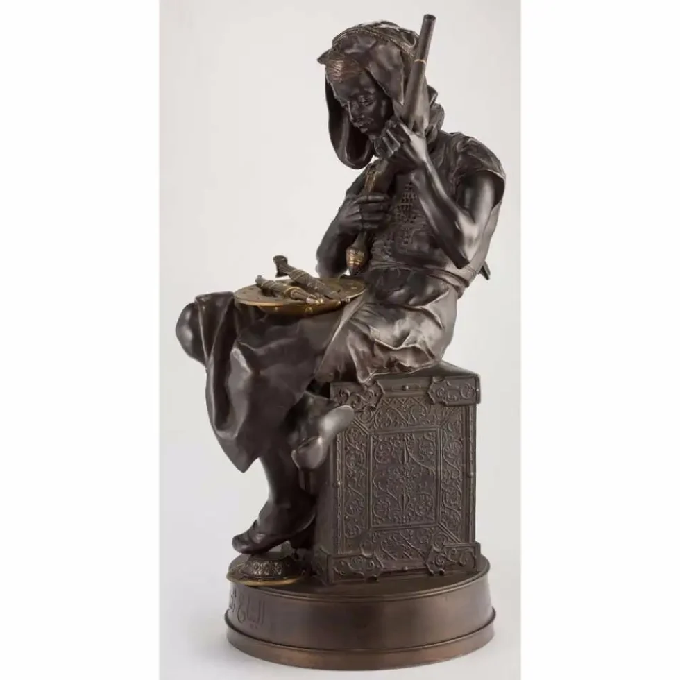 Emile-Edmond Peynot "Albaya' El Tunsi" The Tunisian Merchant Bronze, 1883 - Image 21