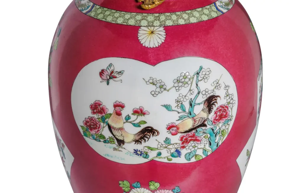 Magnificent Pair of Ormolu-Mounted Pink Chinese Porcelain Vases - Image 8