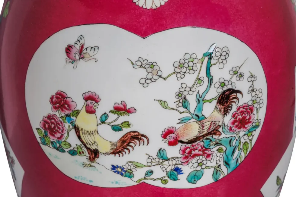 Magnificent Pair of Ormolu-Mounted Pink Chinese Porcelain Vases - Image 12