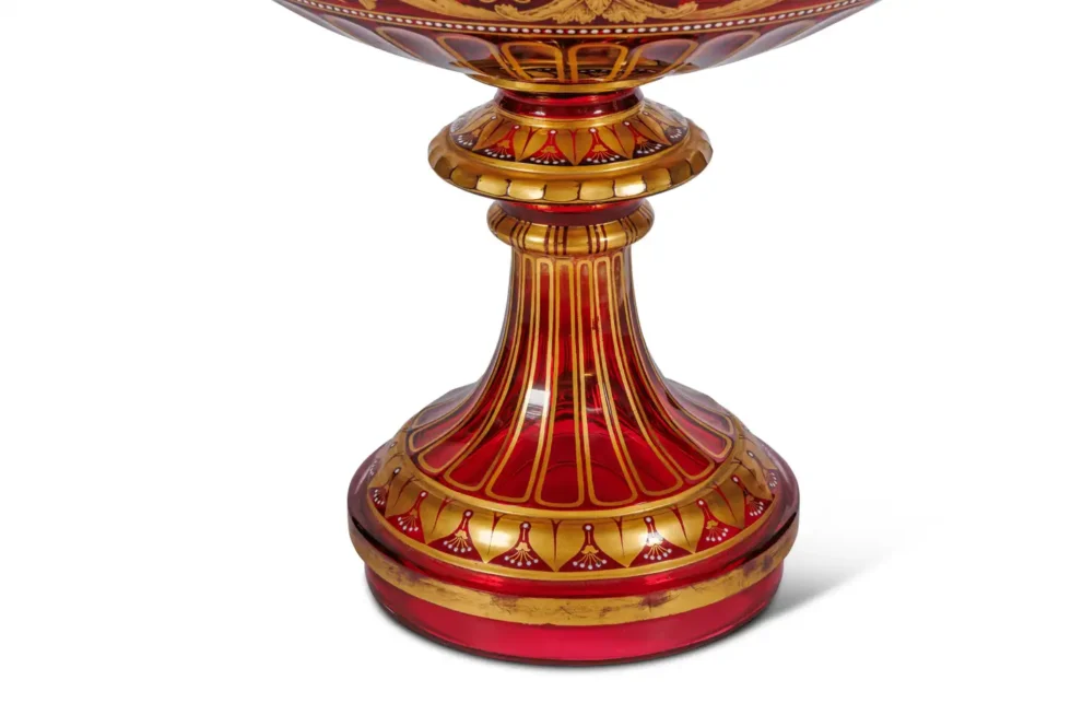 1876 Centennial Exhibition, J & L. Lobmeyr Ormolu Mounted Ruby Glass Centerpiece - Image 4
