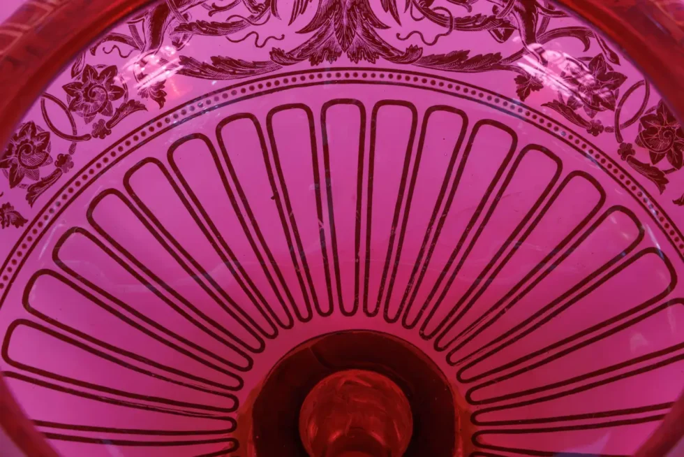 1876 Centennial Exhibition, J & L. Lobmeyr Ormolu Mounted Ruby Glass Centerpiece - Image 10