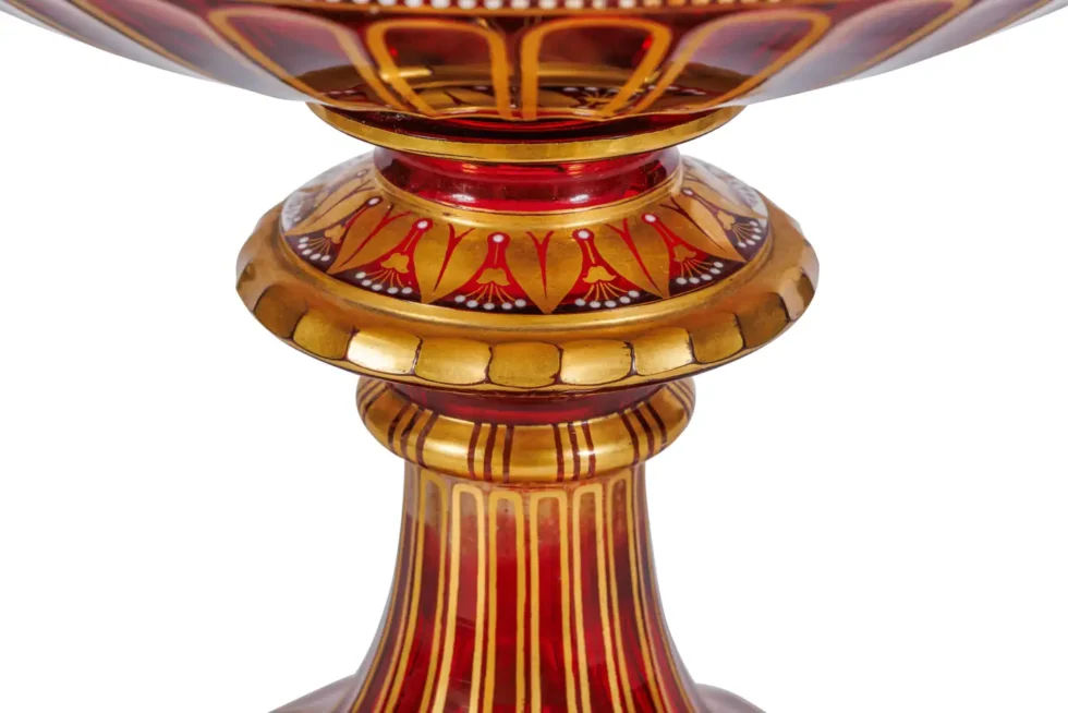 1876 Centennial Exhibition, J & L. Lobmeyr Ormolu Mounted Ruby Glass Centerpiece - Image 12