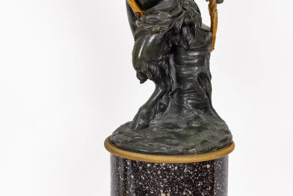 A Magnificent Pair of Louis XVI Style Gilt Bronze Candelabra on Porphyry Bases - Image 4