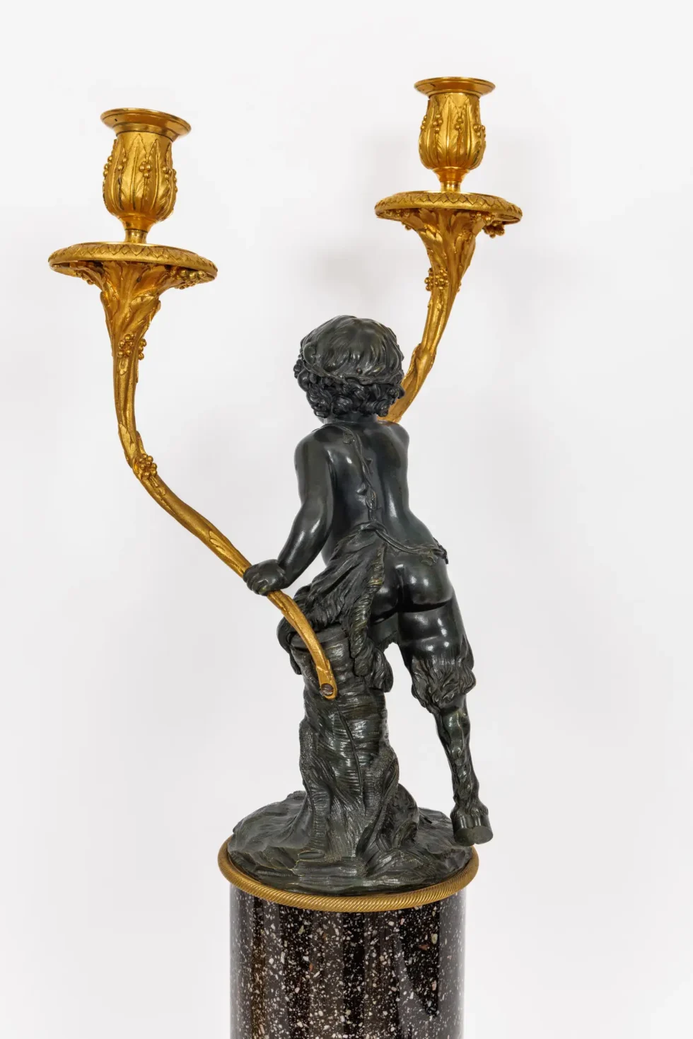 A Magnificent Pair of Louis XVI Style Gilt Bronze Candelabra on Porphyry Bases - Image 9