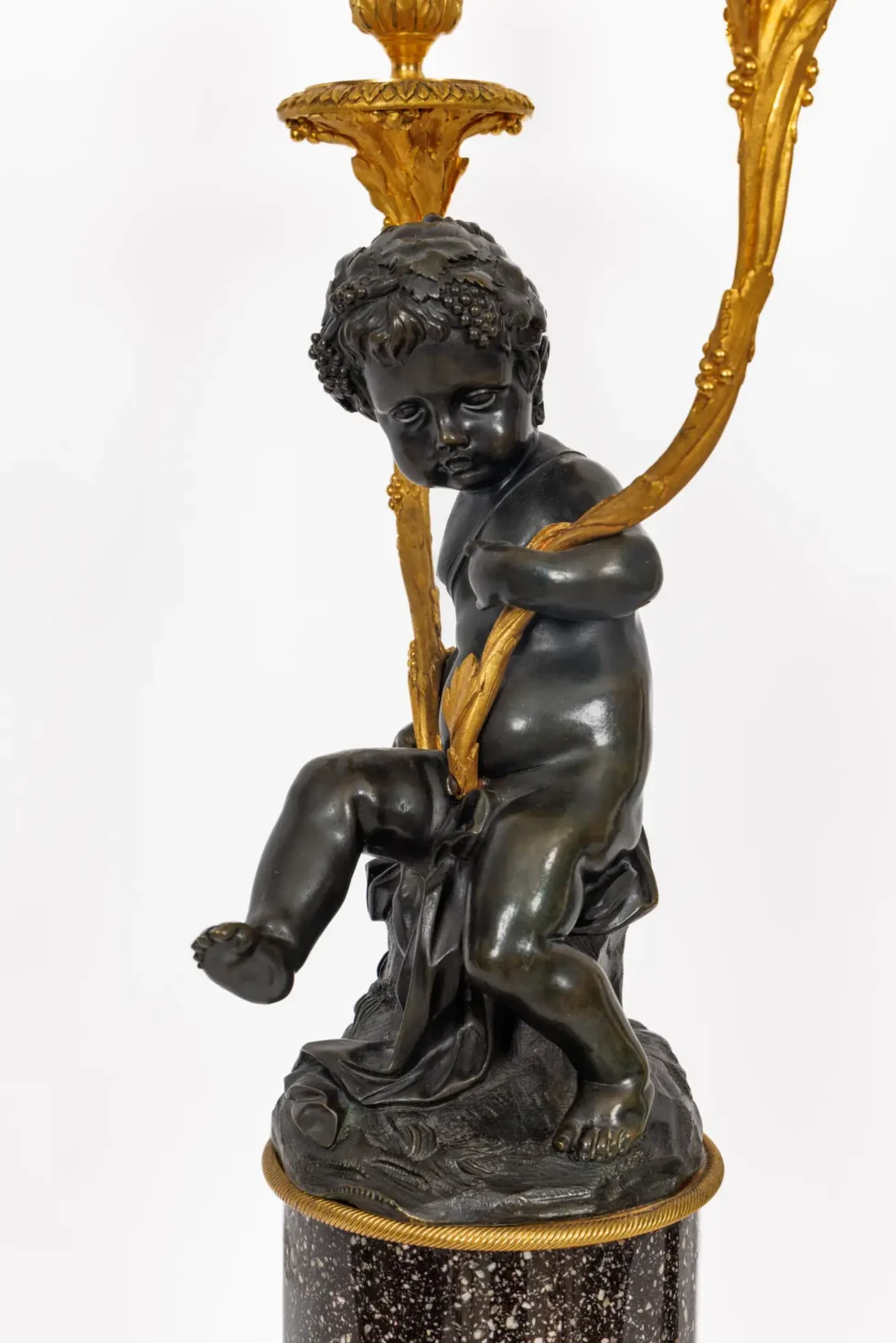 A Magnificent Pair of Louis XVI Style Gilt Bronze Candelabra on Porphyry Bases - Image 16