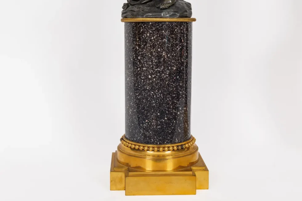 A Magnificent Pair of Louis XVI Style Gilt Bronze Candelabra on Porphyry Bases - Image 14