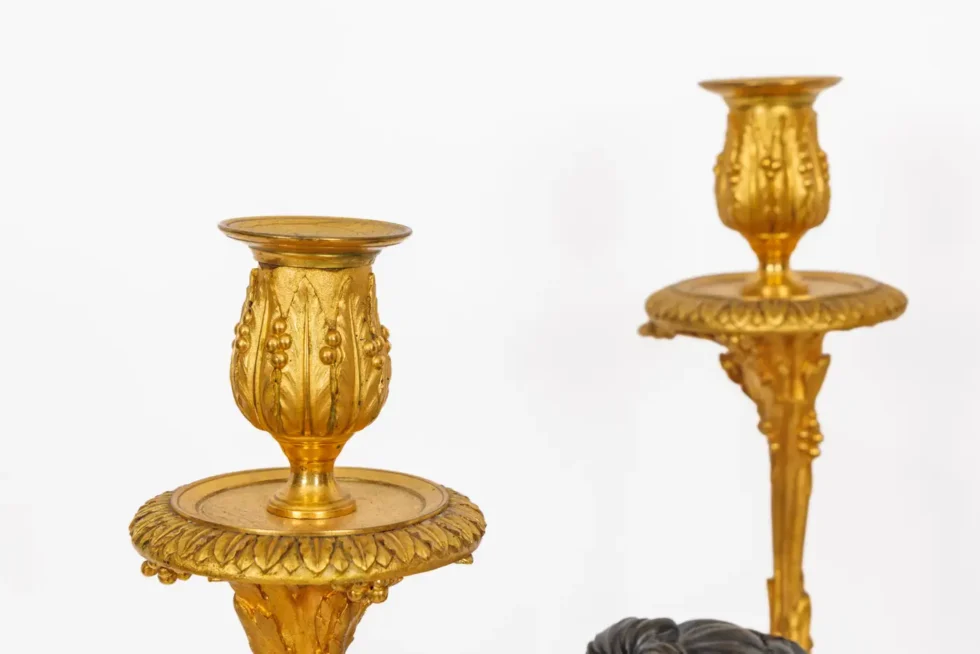 A Magnificent Pair of Louis XVI Style Gilt Bronze Candelabra on Porphyry Bases - Image 13
