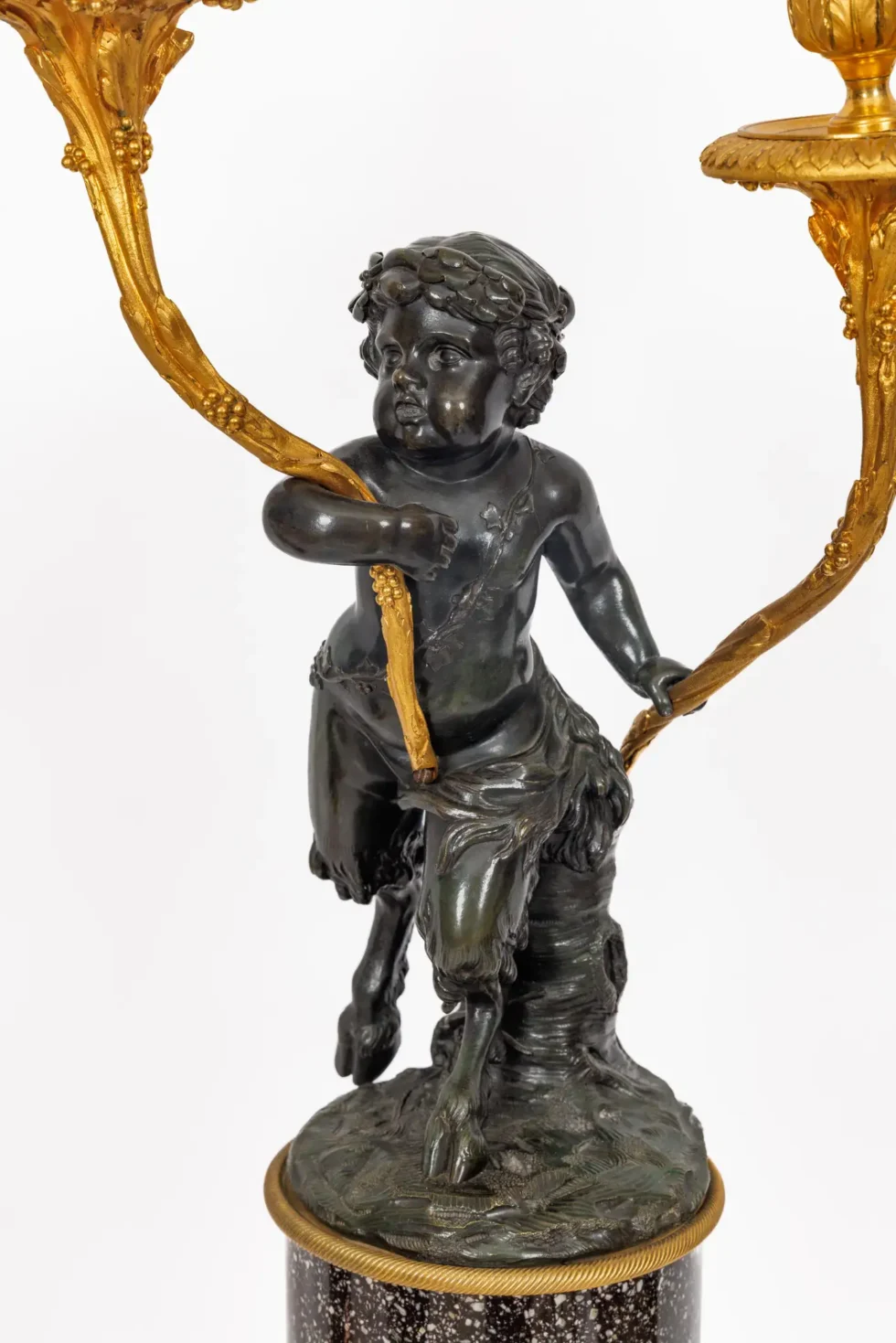 A Magnificent Pair of Louis XVI Style Gilt Bronze Candelabra on Porphyry Bases - Image 12