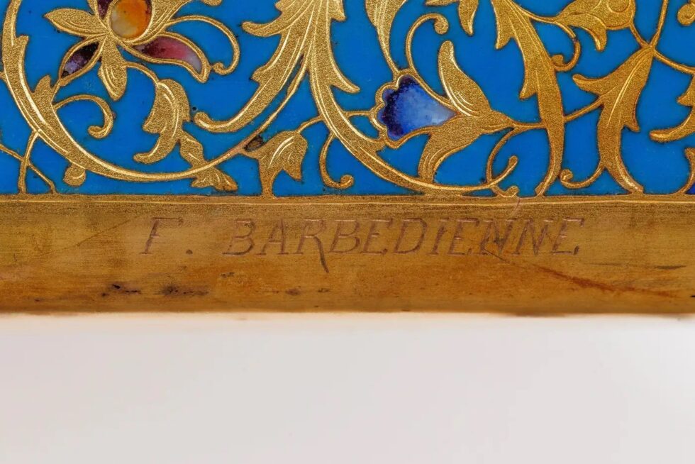 Exquisite Neo-Grec Ormolu & Champleve Enamel Jardiniere by Barbedienne & Sévin - Image 3