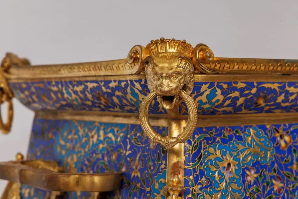 Exquisite Neo-Grec Ormolu & Champleve Enamel Jardiniere by Barbedienne & Sévin - Image 6