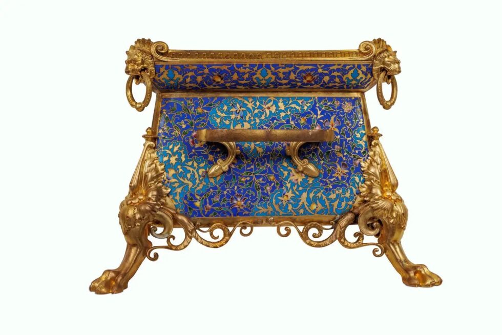 Exquisite Neo-Grec Ormolu & Champleve Enamel Jardiniere by Barbedienne & Sévin - Image 8