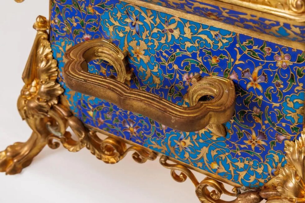 Exquisite Neo-Grec Ormolu & Champleve Enamel Jardiniere by Barbedienne & Sévin - Image 9