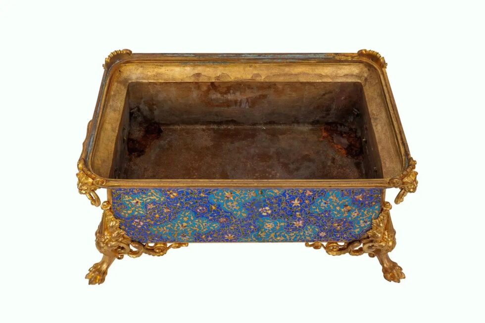 Exquisite Neo-Grec Ormolu & Champleve Enamel Jardiniere by Barbedienne & Sévin - Image 10