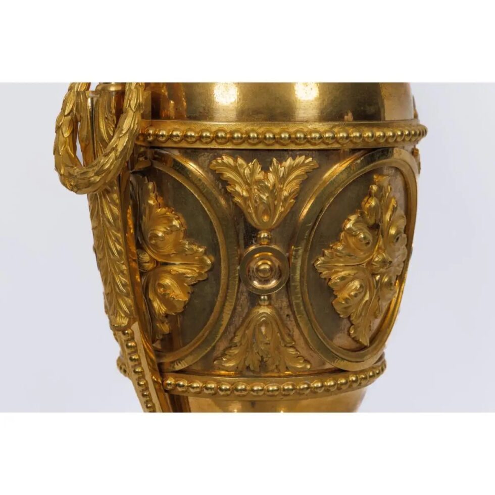 A Magnificent Pair of French Louis XVI Style Ormolu Vases - Image 8