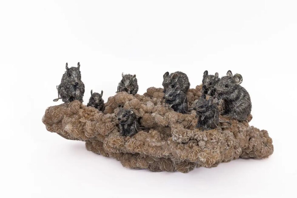 Playful Companions: A Rare Buccellati Sterling Silver Sculpture of Nine Mice - Image 6