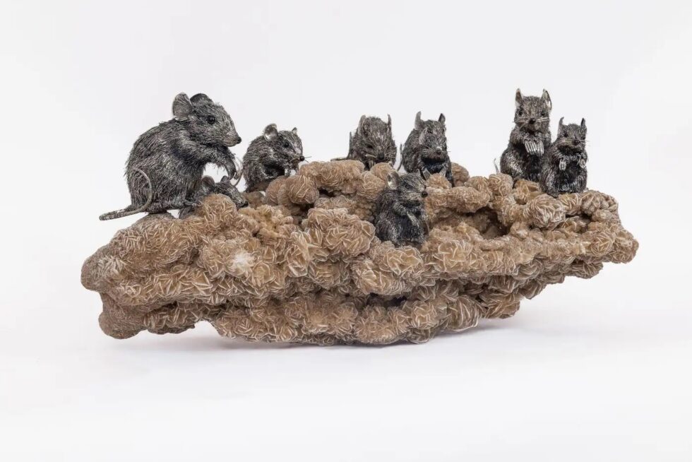 Playful Companions: A Rare Buccellati Sterling Silver Sculpture of Nine Mice - Image 9