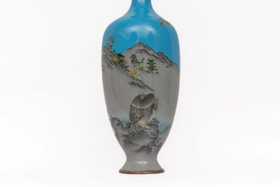 Monumental Pair of Japanese Cloisonné Enamel Vases with Warriors, Ota Tamashiro - Image 17