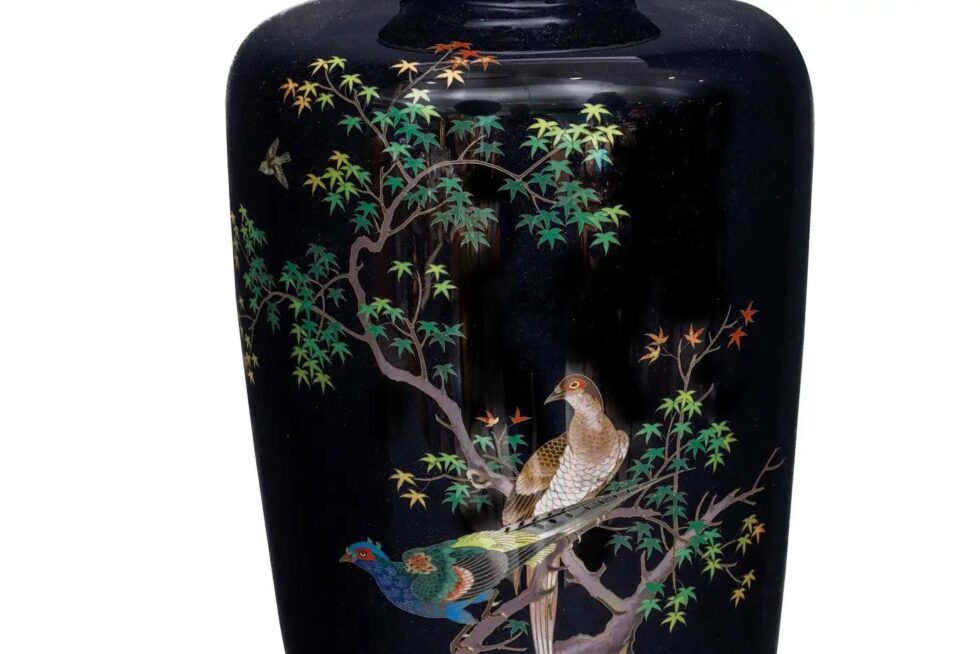 Magnificent Japanese Meiji Cloisonné Enamel Vase with Pheasants, Inaba Co. - Image 5