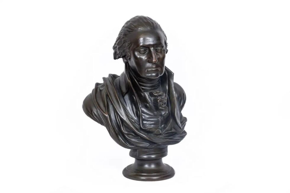 Monumental Patinated Bronze Bust of George Washington, after William Rush (1817) - Image 2