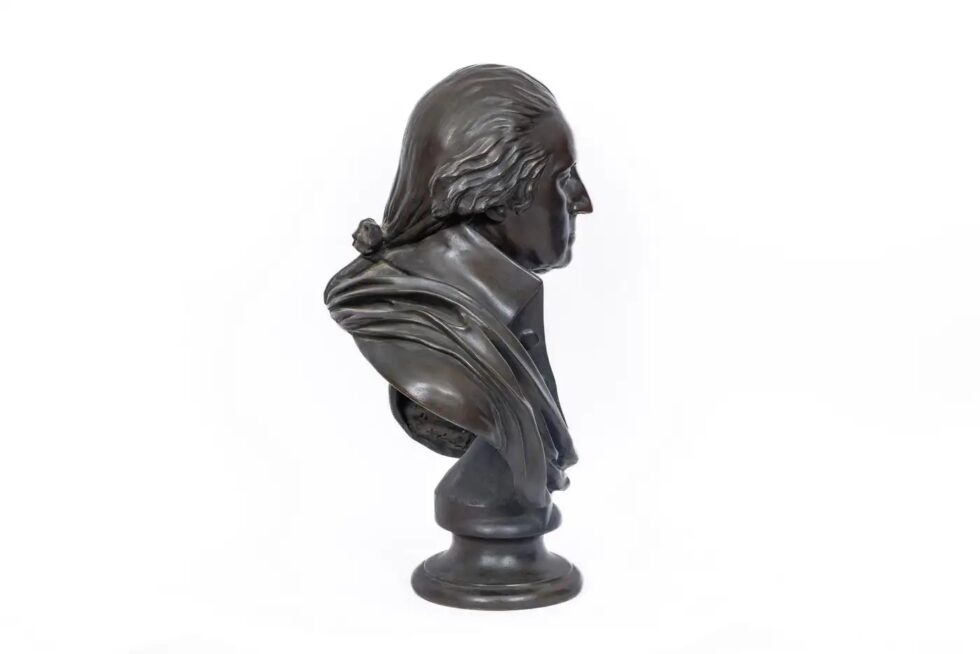 Monumental Patinated Bronze Bust of George Washington, after William Rush (1817) - Image 3