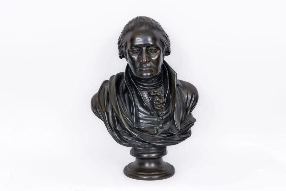 Monumental Patinated Bronze Bust of George Washington, after William Rush (1817) - Image 6