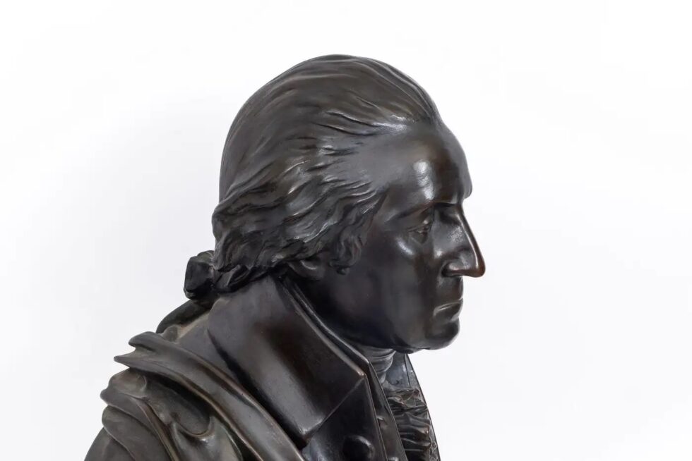 Monumental Patinated Bronze Bust of George Washington, after William Rush (1817) - Image 9