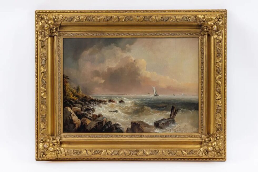 Alfred Copestick, Coastal Scene: New York, Oil on Canvas, 1857 1857 - Image 2