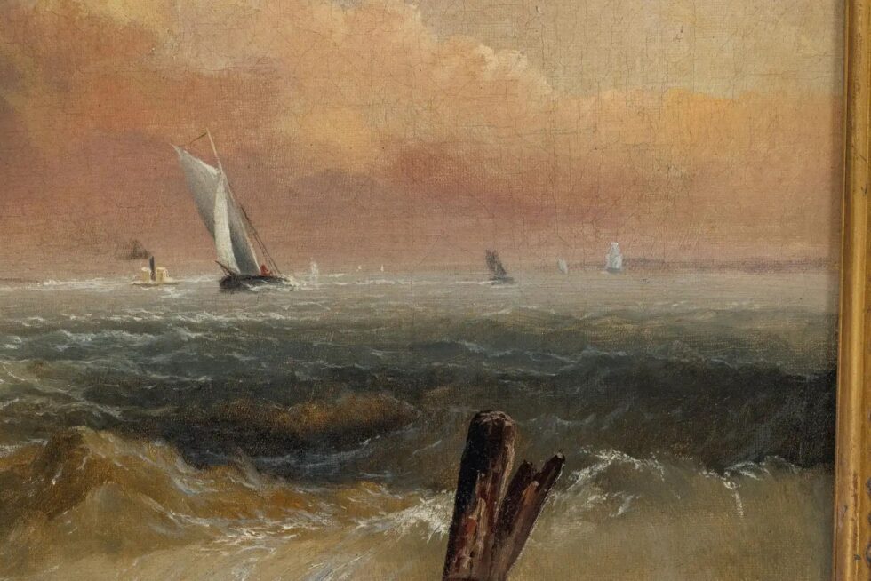 Alfred Copestick, Coastal Scene: New York, Oil on Canvas, 1857 1857 - Image 5