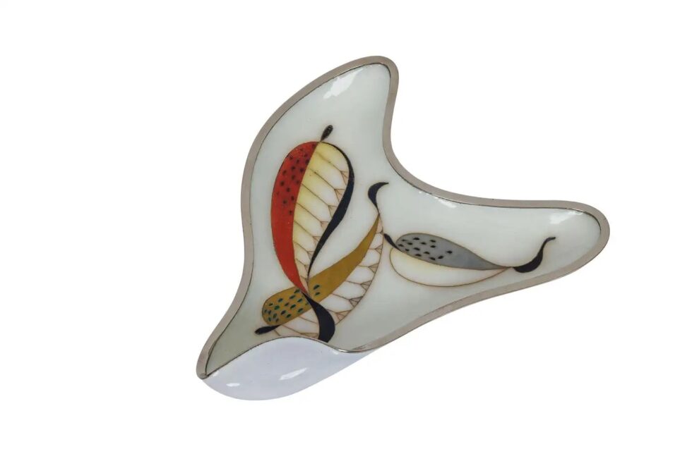 Rare Set of Seven Japanese Cloisonné Enamel Sashimi Plates In Box, Ando Jubei - Image 8